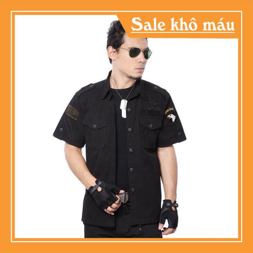 Army style men's shirt (black) Shopee Philippines