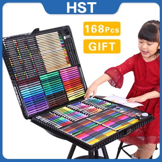 168 PCS Kids Art Watercolor Brush Box ART Coloring Set Painting Stationery Set Arts and Crafts #HST