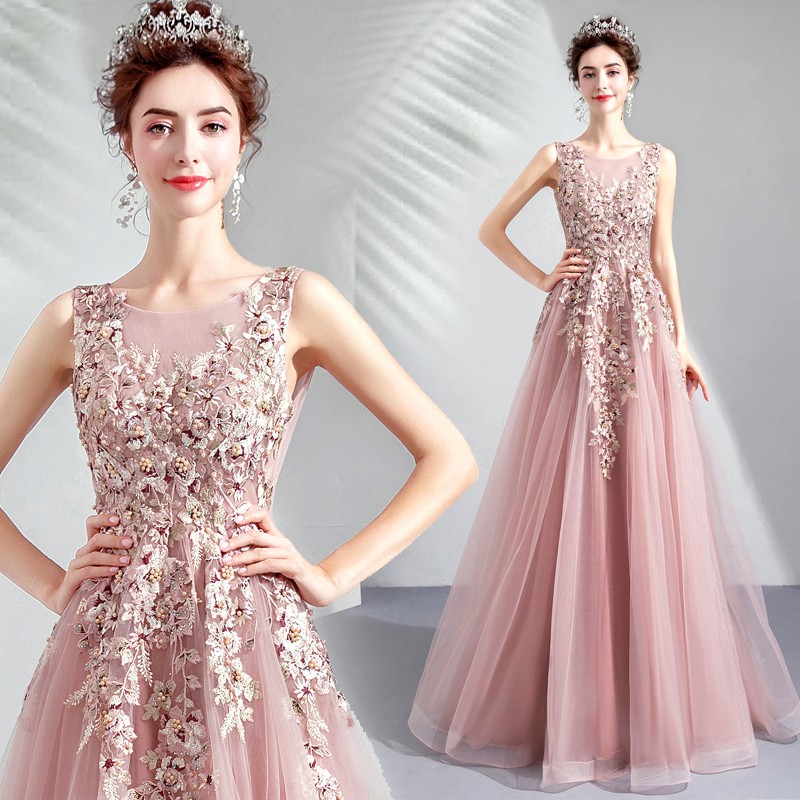 soft pink wedding dress