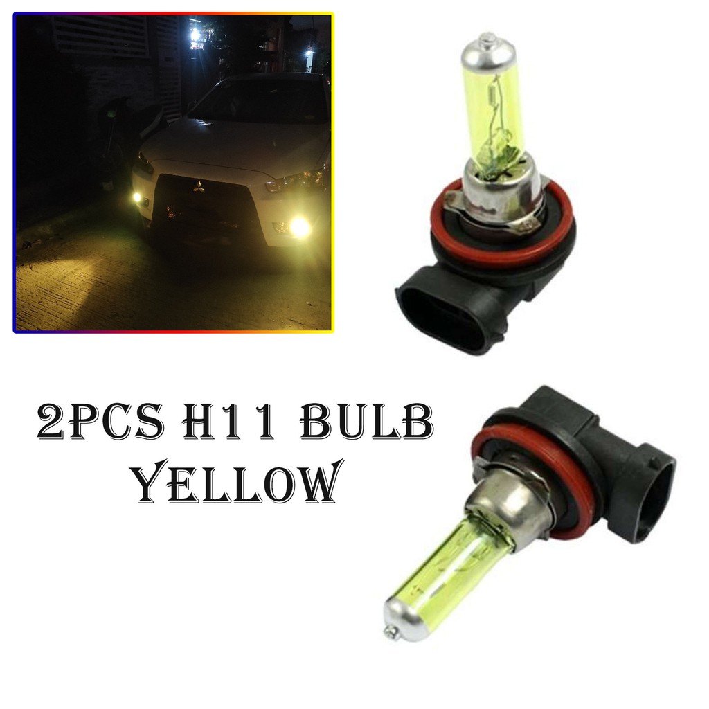2Pcs H11 Bulb Halogen Type 12v 55w 3000k Super Yellow Car Foglight Fog