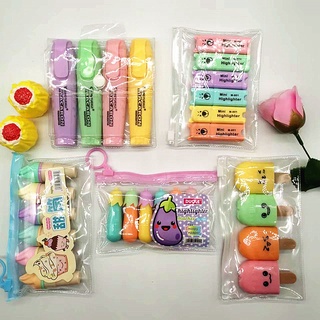 6Pcs/Pack  Mini Highlighter Pen Set and 4Pcs/Pack Big Highlighter Pen Set