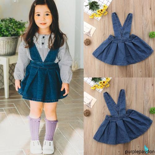 RPH-Hot Baby Kids Girl Strap Denim 