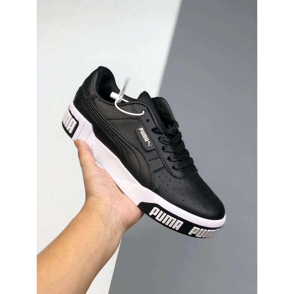 puma cali sneakers black and white