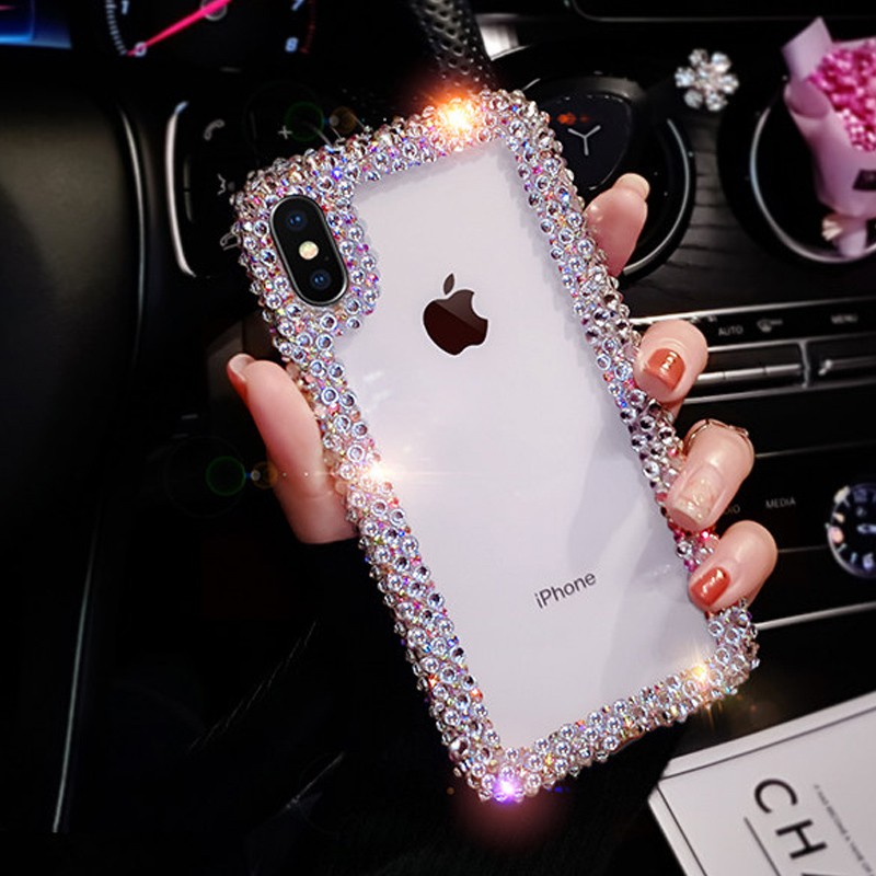 Rhinestone Diamond Soft TPU Case iphone 11 Pro X XR XS Max Case Glitter Bling iphone 6 6S 7 8