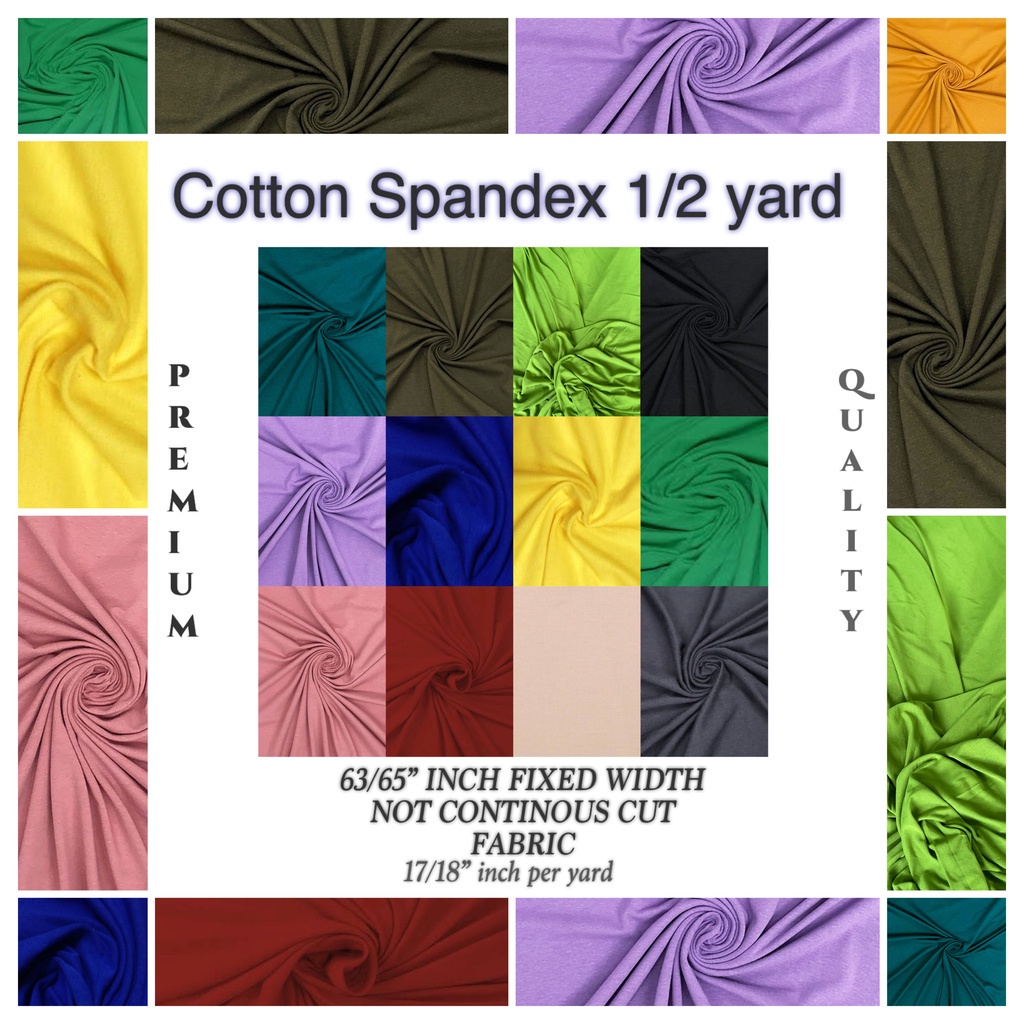 REGULAR COTTON SPANDEX HALF YARD PER QTY cloth fabric [18” length 60”/65” fixed width] #3