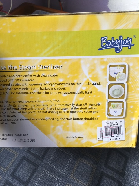 baby joy bottle sterilizer