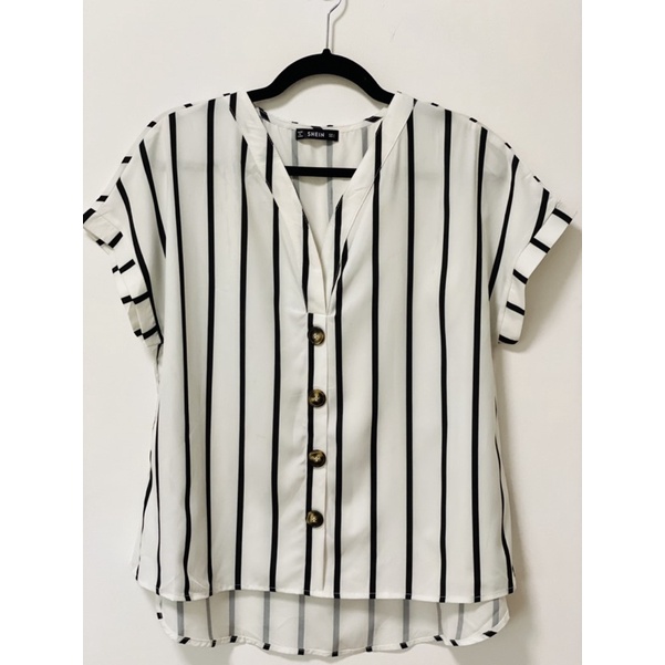 Shein Black And White Blouse Shopee Philippines