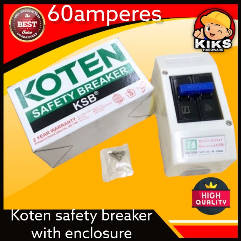 Koten Safety Breaker with Plastic Housing Enclosure 60amperes | Shopee ...