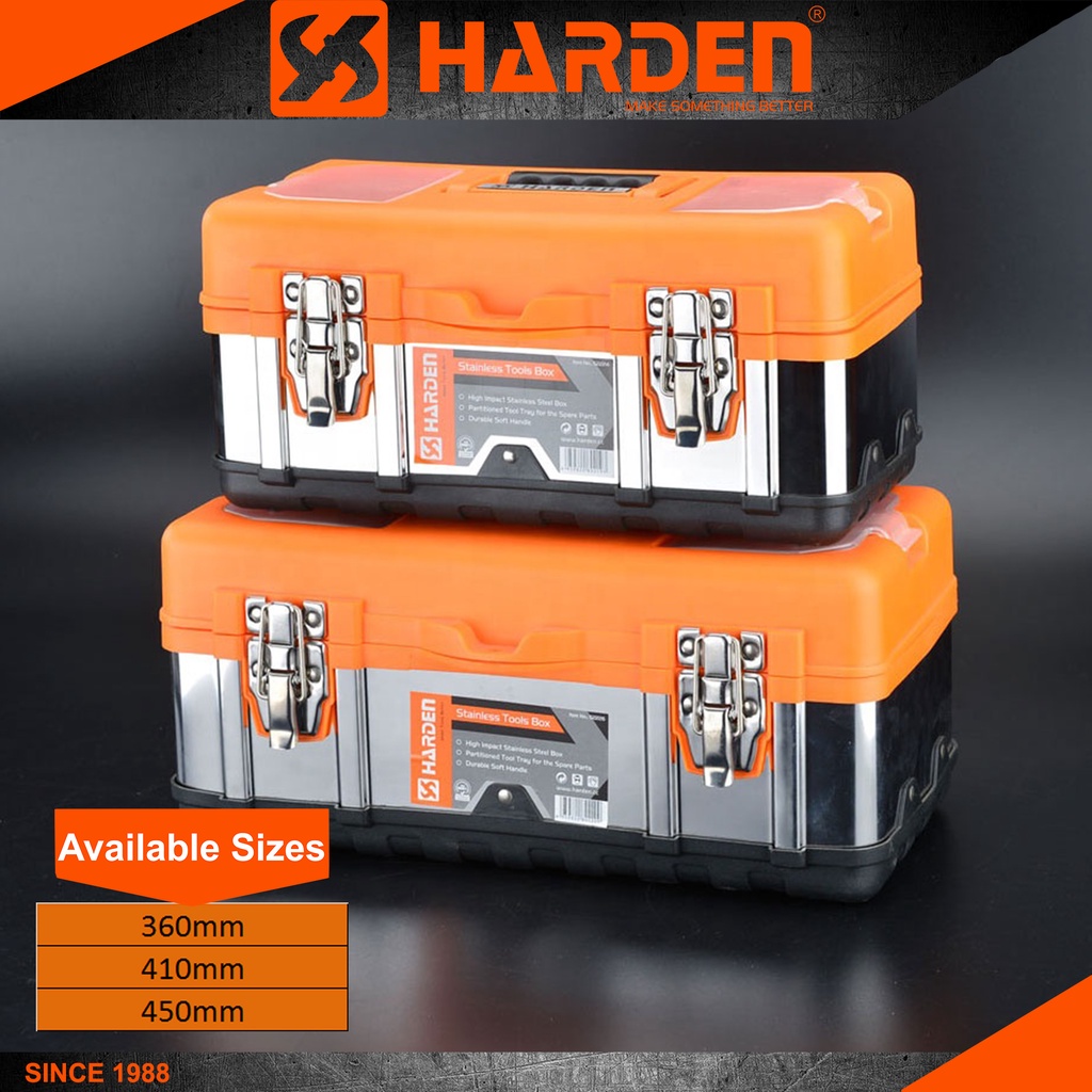 Harden 360, 410, 450mm Stainless Steel Tool Box (Professional ...