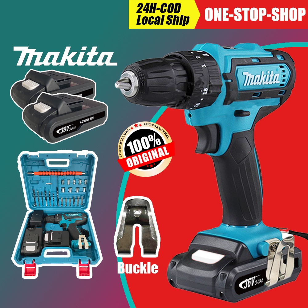 Makita 36V Cordless Drill Electric Hammer Impact 2 Battery With Case