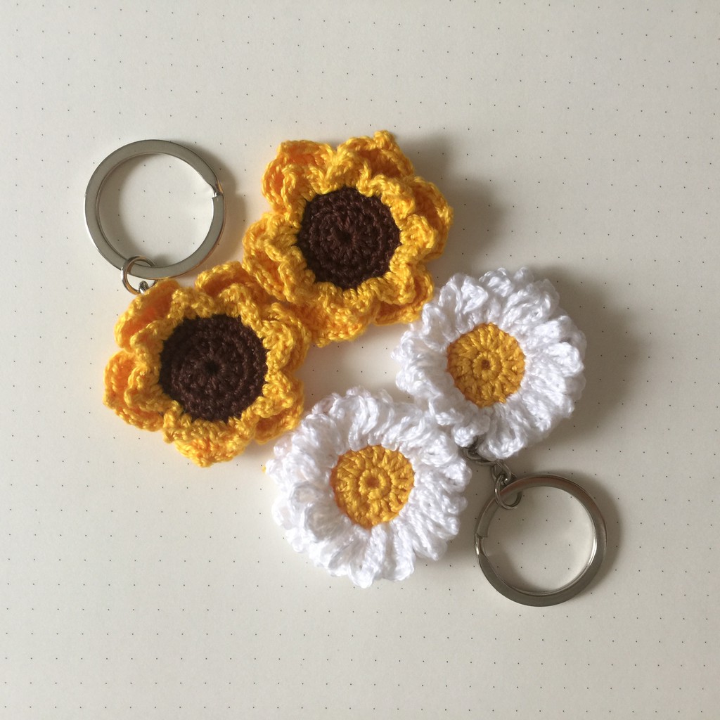 Crochet Flower Keychain Daisy, Sunflower Shopee Philippines