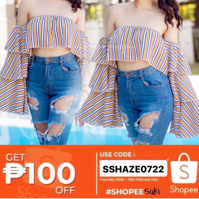 ruffle crop top with layers