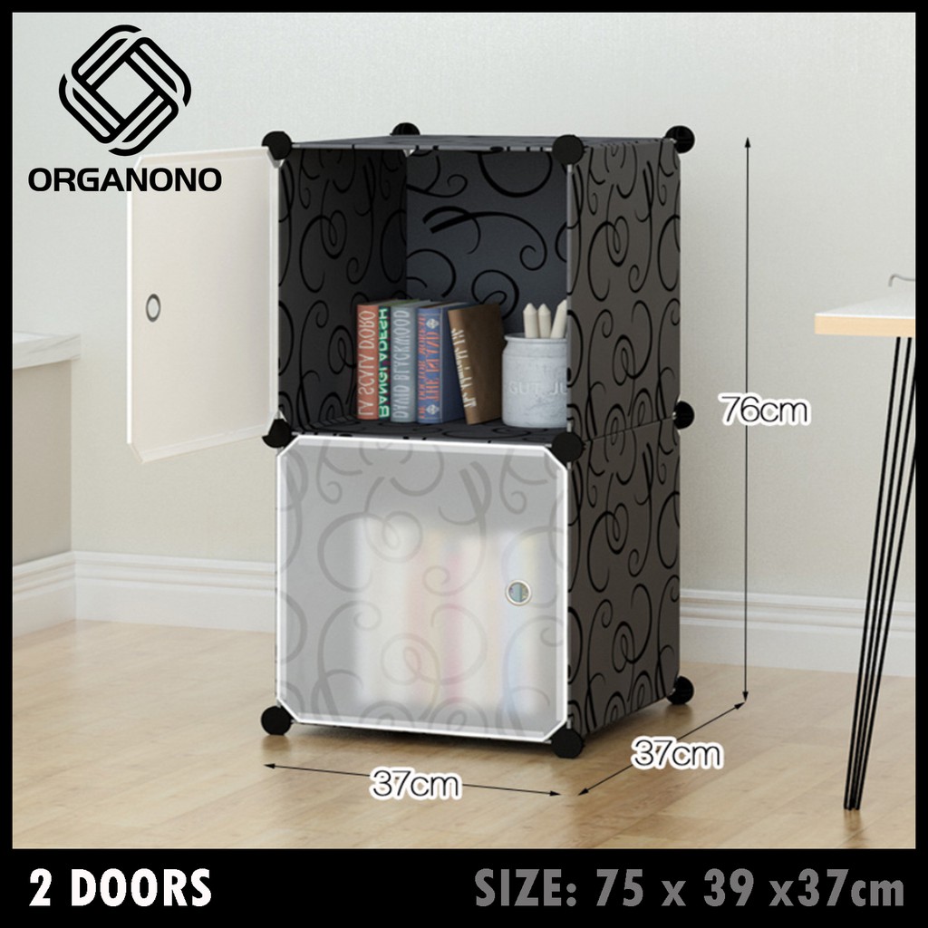 Organono 2 Doors Cubes Eco Friendly Screwless Diy Cabinet Wardorbe