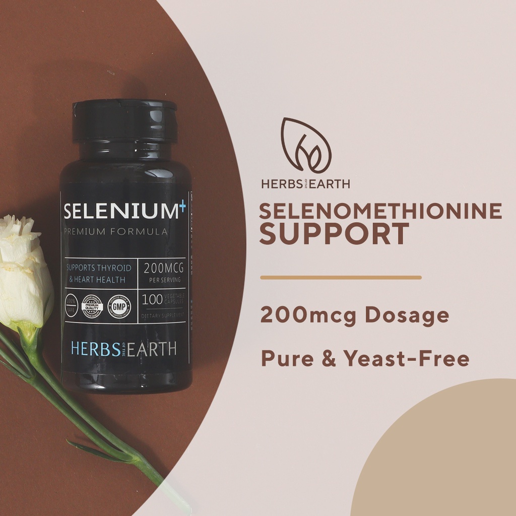 Selenium+ 200mcg Pure & Yeast Free 100 Vegan Capsules from Herbs of the ...