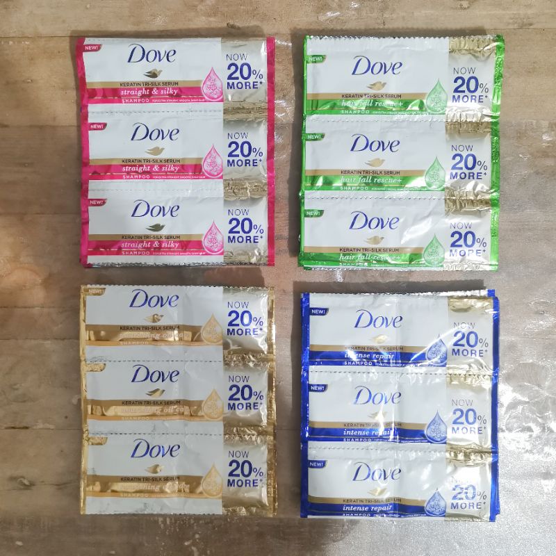 Dove Twin Pack Shampoo Sachet By 12pcs 1 Dozen Shopee Philippines