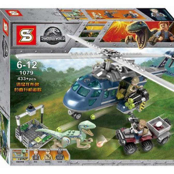 Lego Jurassic World Dinosaur Sy1079 Raptor Helicopter Fallen Kingdom Code 003 Shopee Philippines