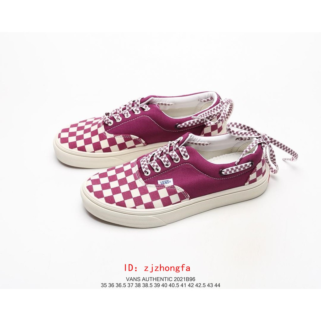 red checkered lace up vans