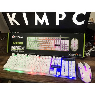 Inplay Stx200 White Led Illuminated Keyboard And Mouse Bundle 