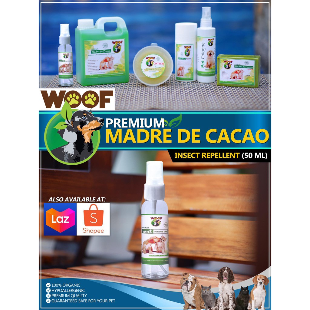 [w/ FREEBIE] Madre de Cacao WOOF Dog and Cat INSECT REPELLENT(50ML