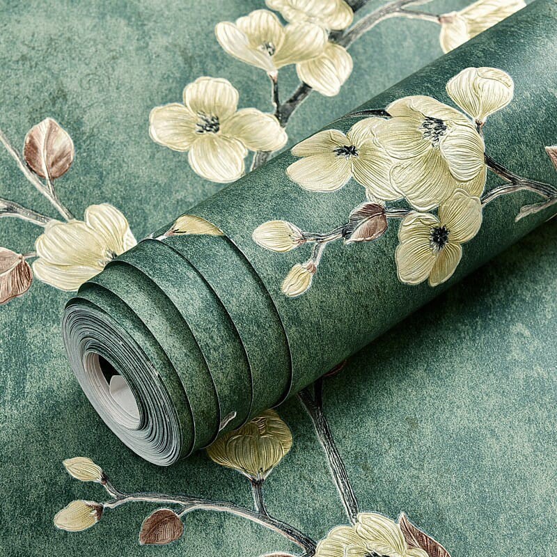 Celina Home Textile 10M*45CM PVC Self Adhesive Green Floral Design