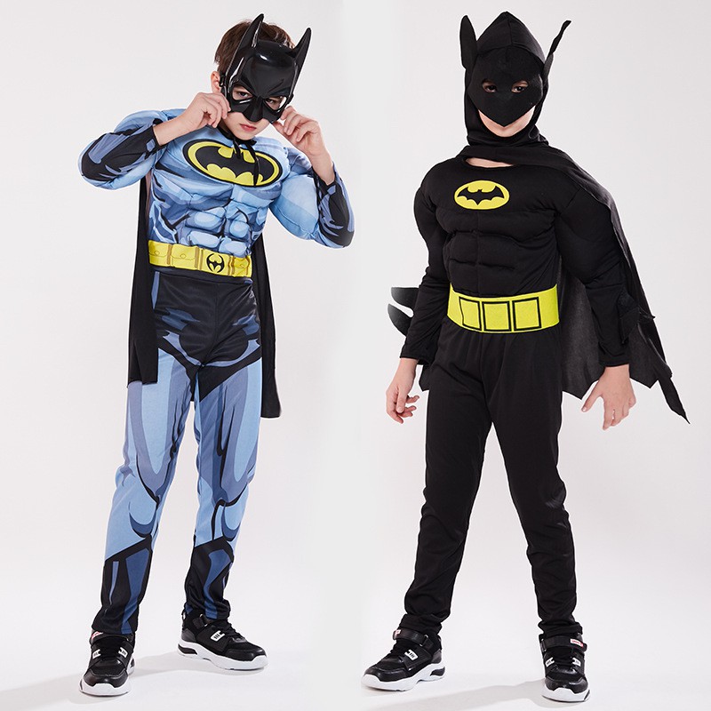Halloween Children's Costume cosplay Performance Superhero Muscle Batman  Clothes Mask Set | Shopee Philippines