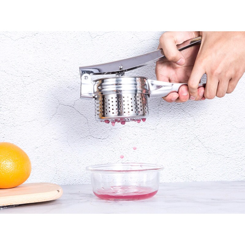Stainless Steel Potato Masher Ricer Puree Garlic Vegetable Fruit Presser Lemon Lime Squeezer R-12