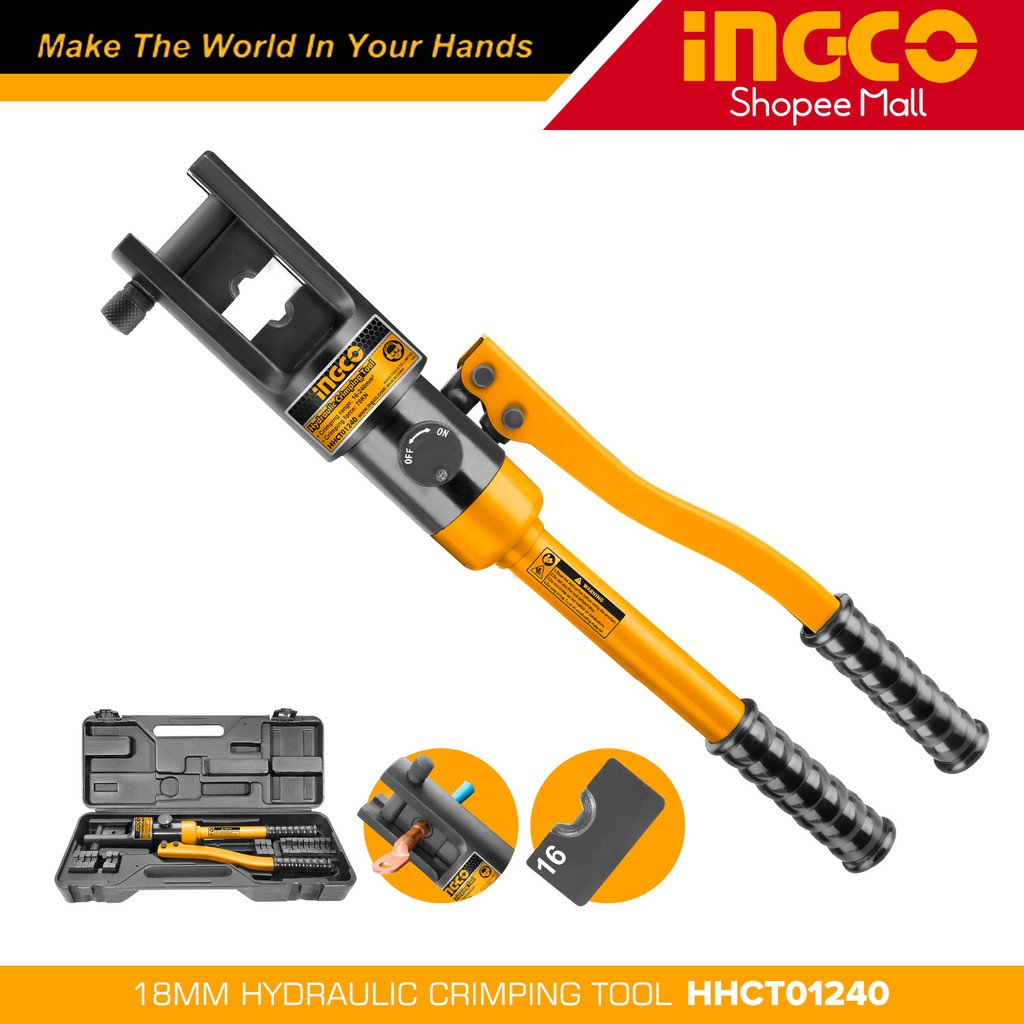 Ingco HHCT01240 Hydraulic Crimping Tool 70KN 16240mm Crimping Range