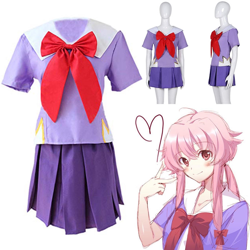 Future Diary Mirai Nikki 2nd Gasai Yuno Cosplay Costume Halloween