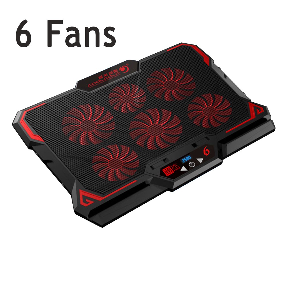 Gaming Laptop Cooler Notebook Cooling Pad 6 And5 Silent Red LED Fans ...