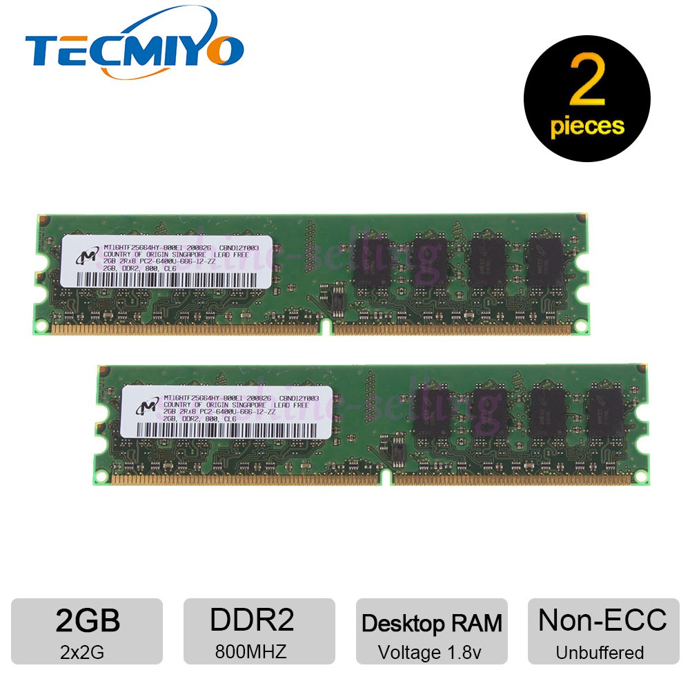 For Micron Ddr2 2gb 800mhz 240pin Pc2 6400u Dimm Pc Desktop Memory Ram 1 8v Cl6 Computers Tablets Networking Computer Components Parts