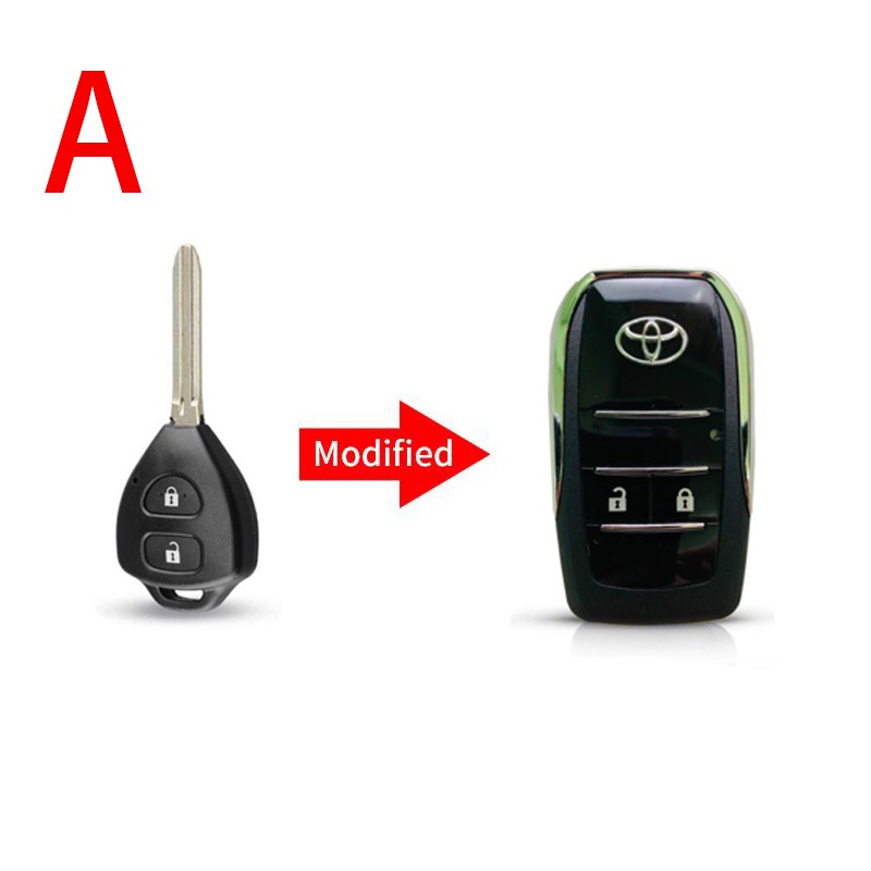 NEW+ 2 BUTTON TOY43  KEY FOB CASE FOR TOYOTA COROLLA Yaris RAV4 CAMRY &LOGO A55