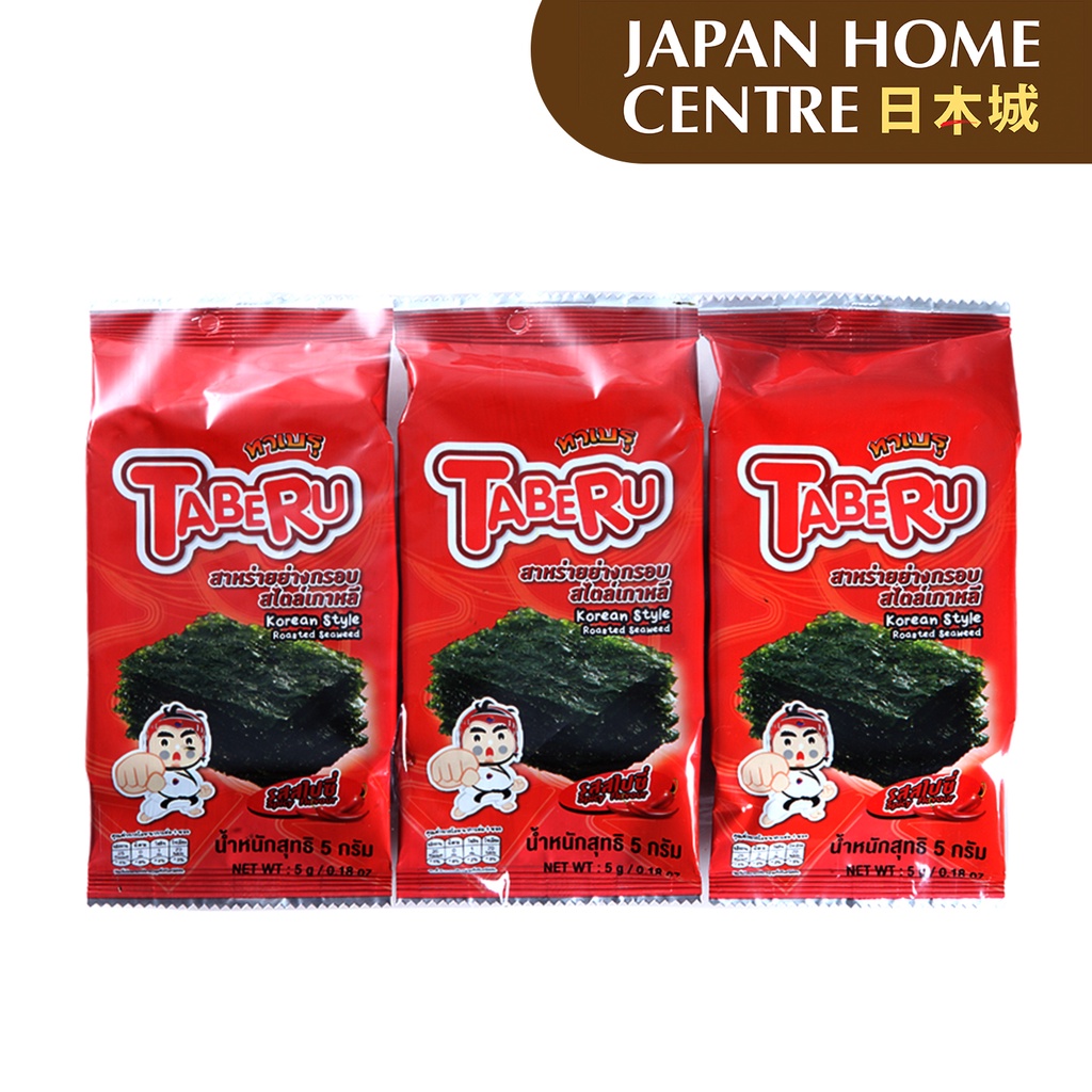 Taberu Roasted Korean Style Seaweed Spicy 5g*3 [Japan Home] Shopee