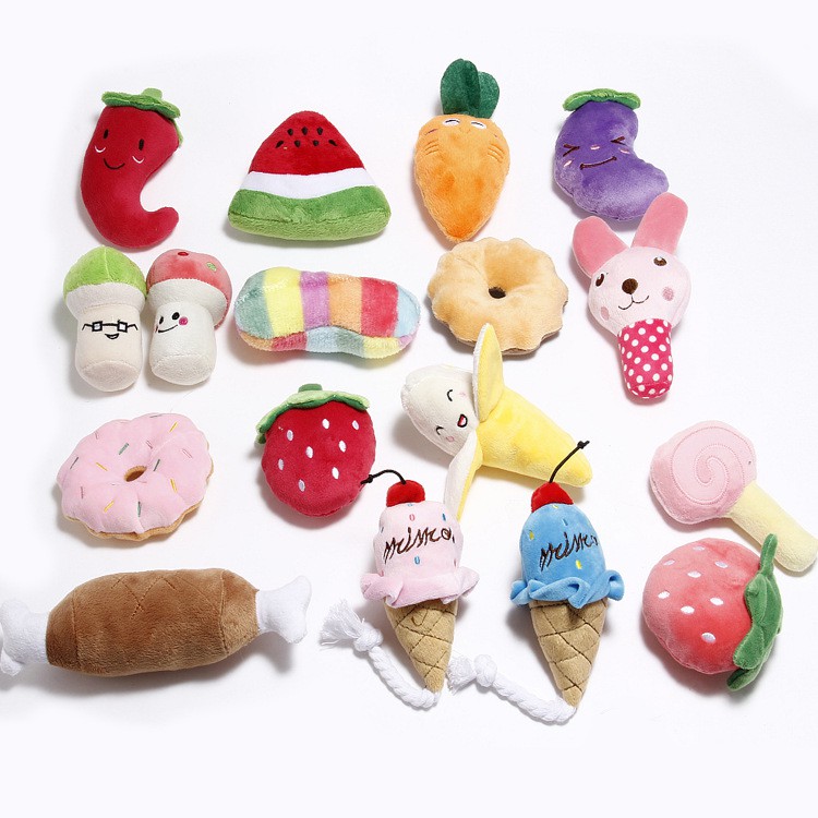 Set 1 Whole Sale Hot Selling Funny Dog Cat Toy Plush Chew Toy Fashion Cute Soft Durable Chew Plushie
