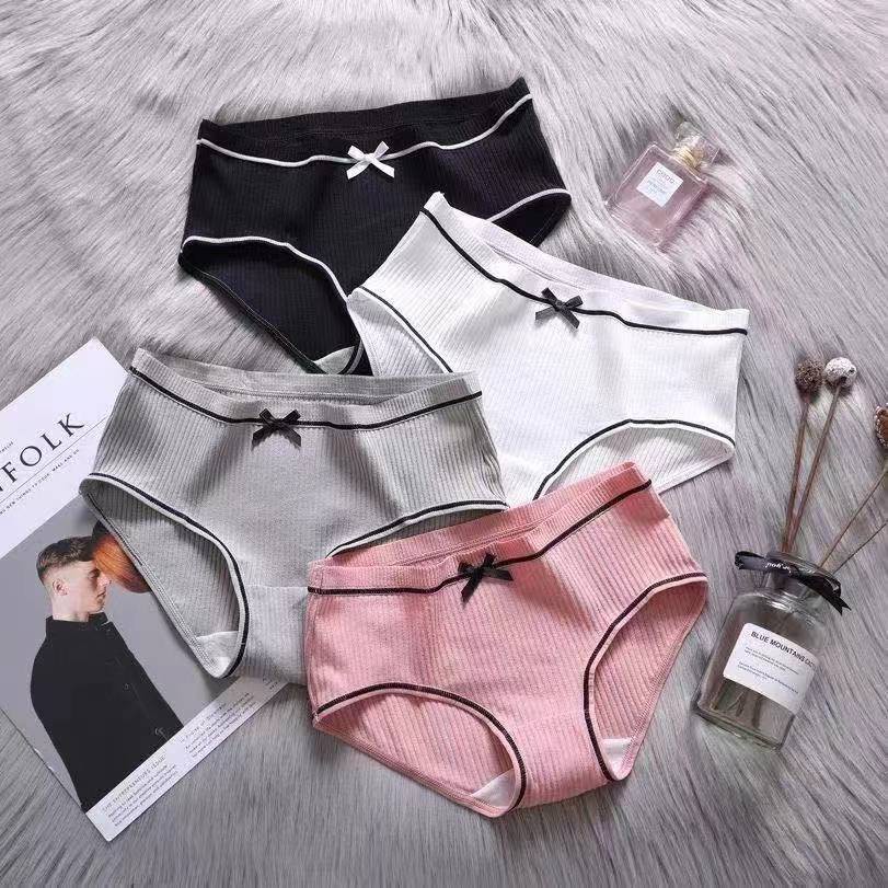 Korean classy ladies fashion style underwear cotton knit quality