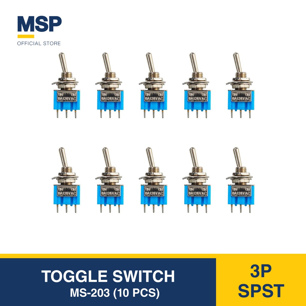 TOGGLE SWITCH MS203 Mini Toggle switch 3P SPST 3A/250V w/ rubber cap x10pcs Shopee Philippines