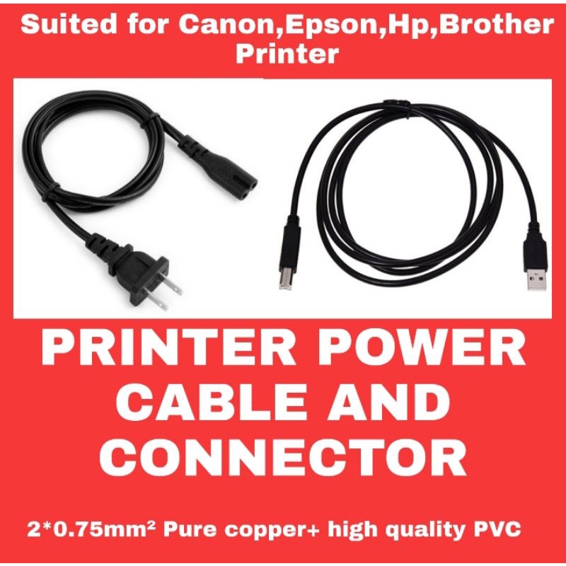 PRINTER POWER CABLE AND CONNECTOR Shopee Philippines