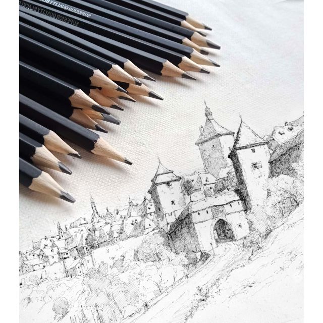 6b graphite drawing pencil