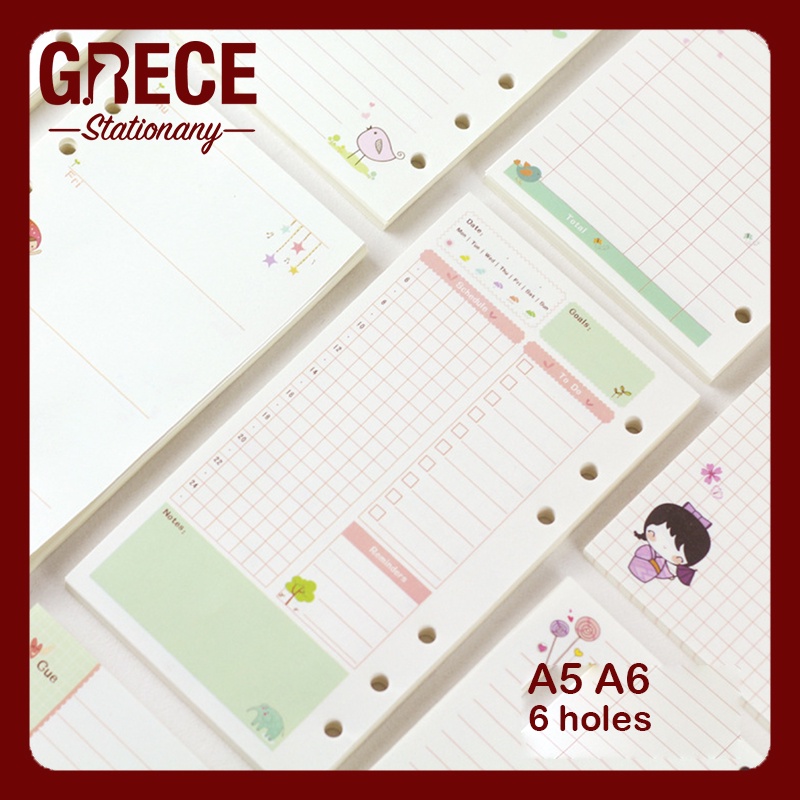 Loose leaf pages with design for Binders A6 A5 6 holes | Shopee Philippines