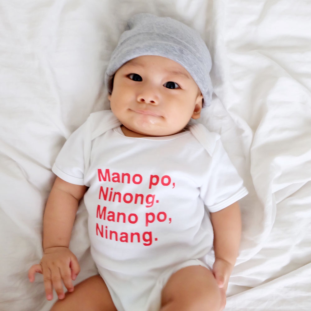 sfasf monthly milestone for baby girl sfasf ANIYA CLOTHING Mano Po Ninong Ninang Baby Onesie Unisex