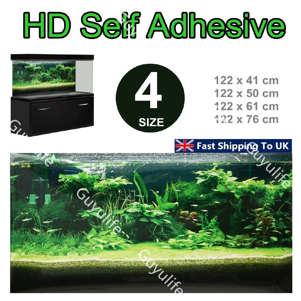 Guyulife Hd Self Adhesive Aquarium Background Pvc Poster Fish Tank