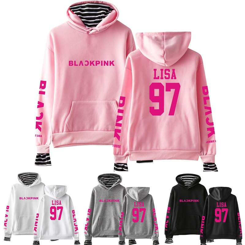 black pink hoodie