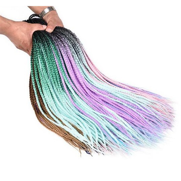 Joy Luck Colored Box Braid Crotchet Braids 24inch Synthetic