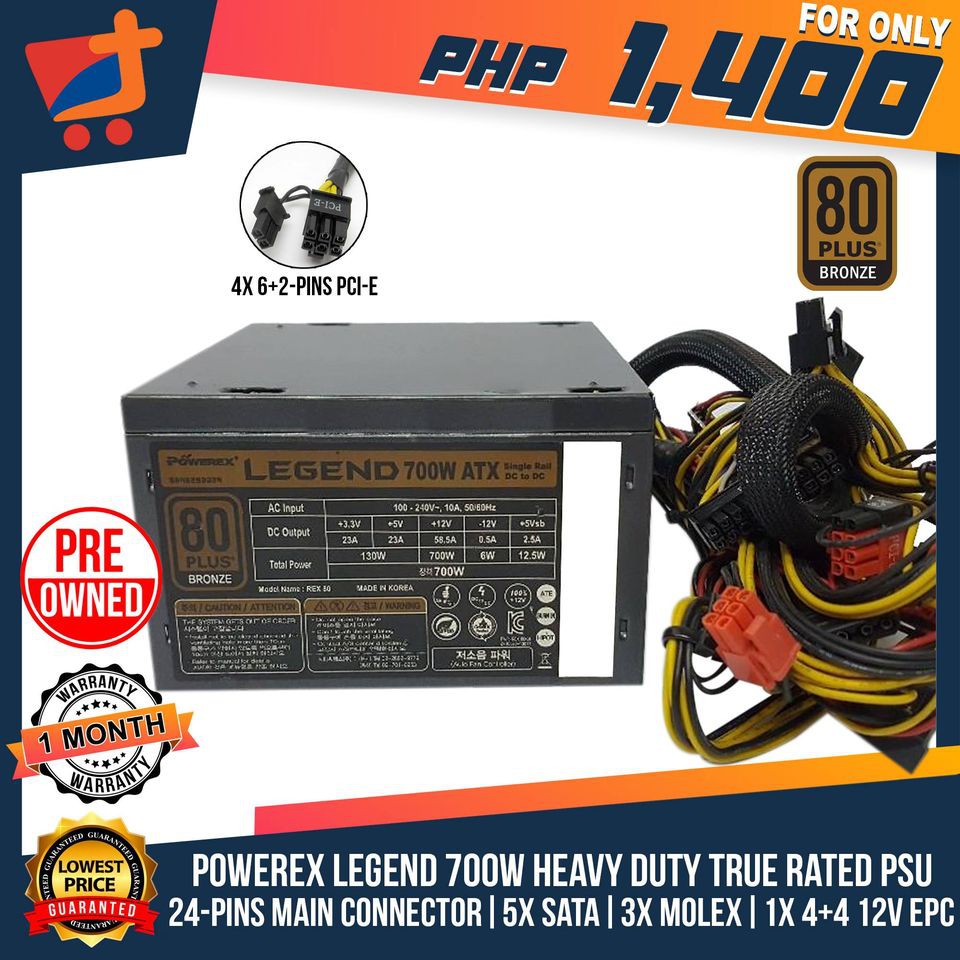 Powerex Legend 700w True Rated Power Supply 80+ Bronze Certified