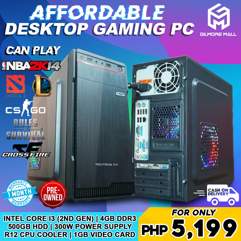 ASSORTED SUPER AFFORDABLE GAMING DESKTOP PC Core i3 2nd Gen, 4Gb RAM