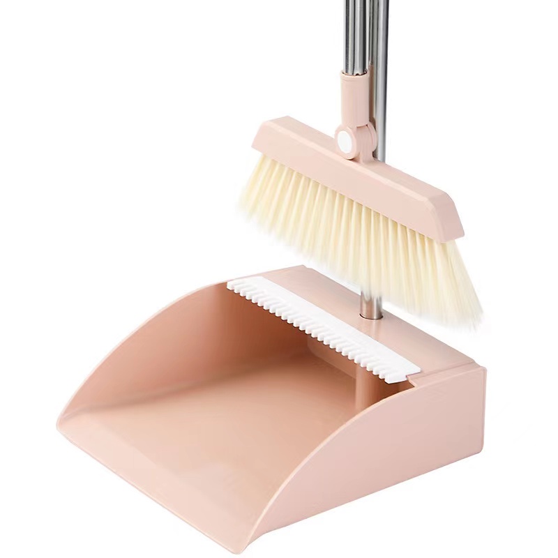 Qi Zhi Foldable Broom Dustpan Set Floor Cleaning Set Rotating Broom