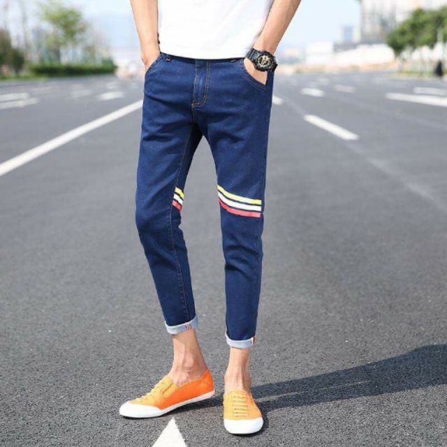 men's stripes blue jeans 28-36 | Shopee Philippines