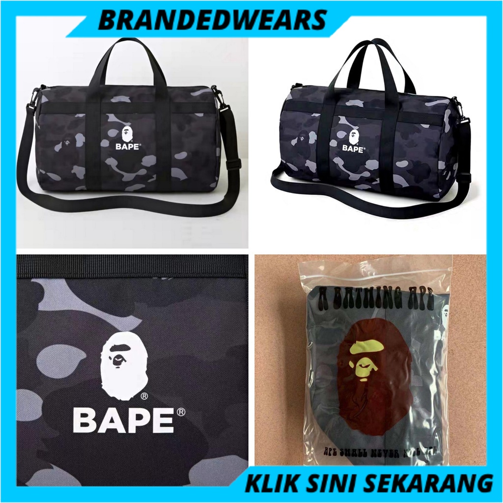 beg travel bag Beg Baju BAPE A Bathing Ape Large Duffle Bag Gym Bag