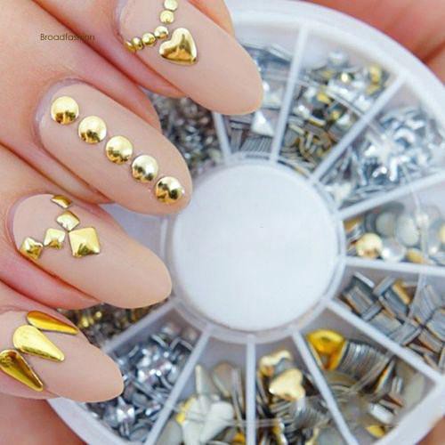 silver metallic nail stickers