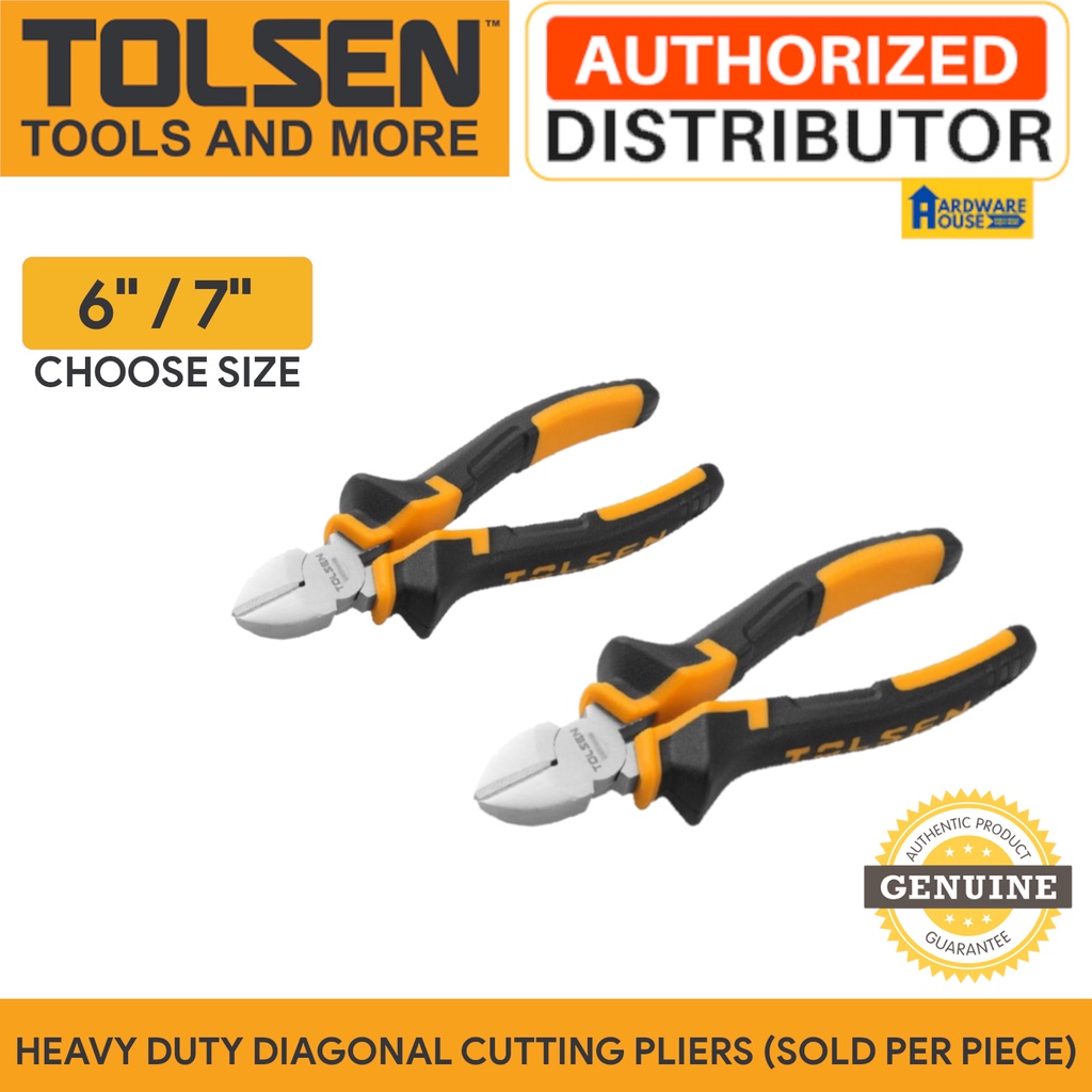 ORIGINAL TOLSEN Diagonal Cutting Pliers 6" / 7" Heavy Duty Steel
