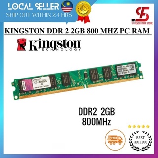 2GB Kingston Desktop PC DDR2 RAM 800Mhz PC-6400 KVR800D2N6/2G Memory (USED)